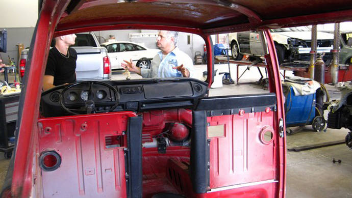 Engine had to come out to make way for the tank's filter and pump.