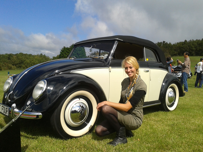 Me with my steed for the weekend – a 1950 Cabbie.
