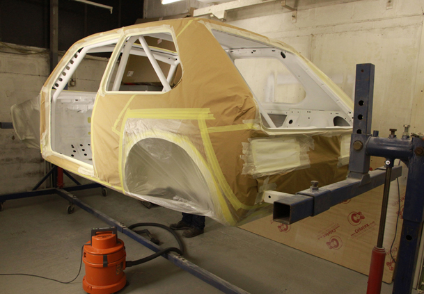 Body's been sprayed inside and out in VW L902 white.