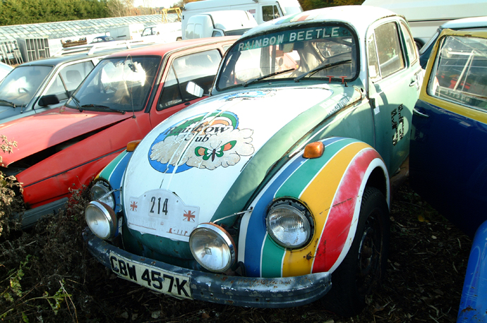 Beetle took part in the 1984 RAC Rally, raising funds for the Rainbow Club charity.