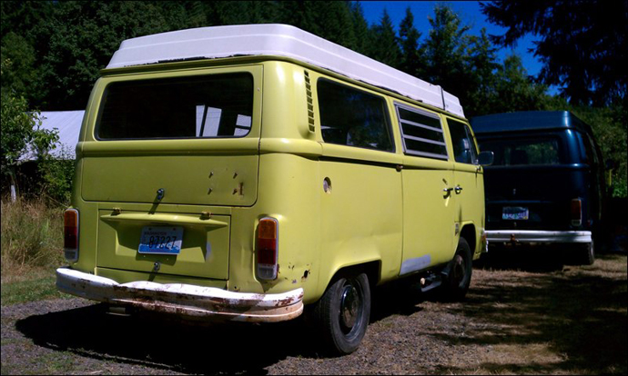 Bus was sourced in the States through Peter's network of Harley friends..