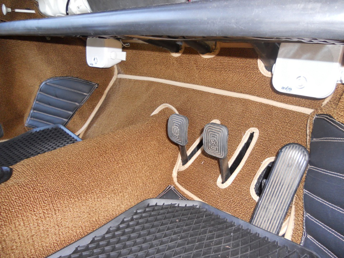 A LHD carpet set was meticulously adapted to fit the car.