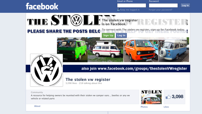 Facebook page includes details Dubs that have been stolen.