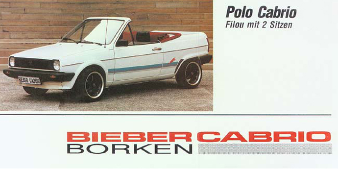 As well as the Mk2, German company Bieber also made a convertible kIt for the Mk1 'Rocco, Mk2 Golf and Polo...