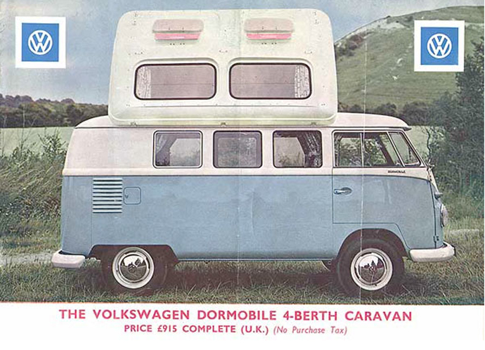 Dormobile had a distinctive side-hinged elevating roof.