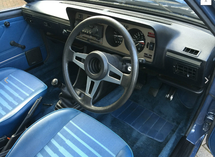 blue car interior