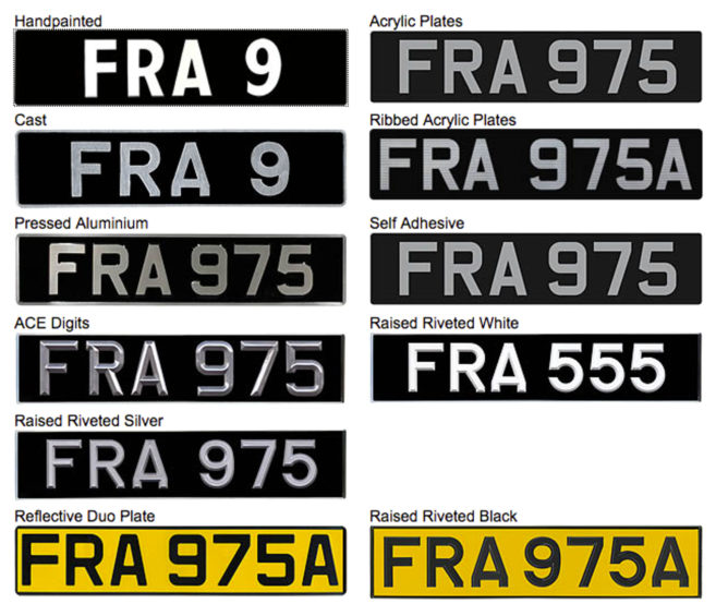 number plate types