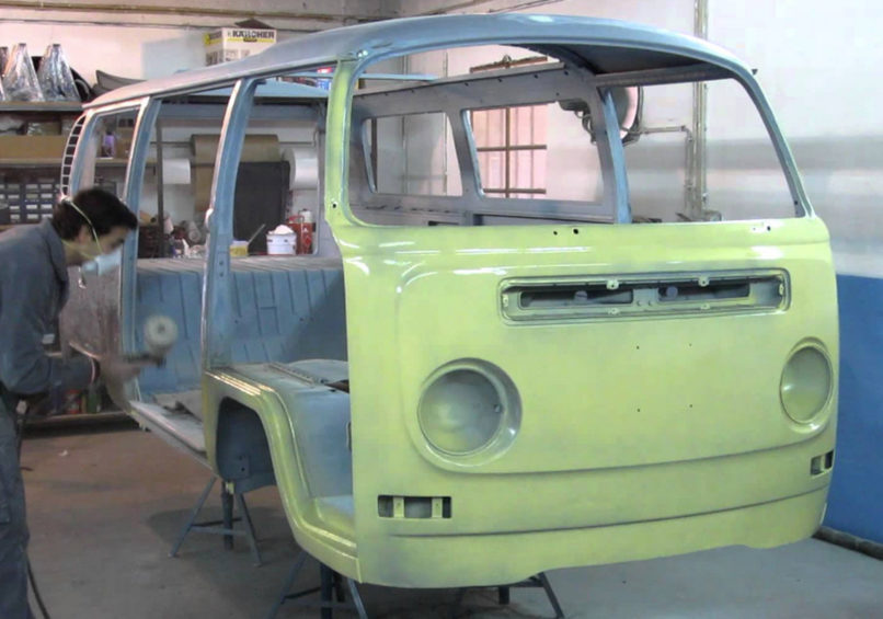 Spraying VW Bay Window Bus