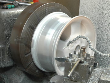 Machining an alloy wheel